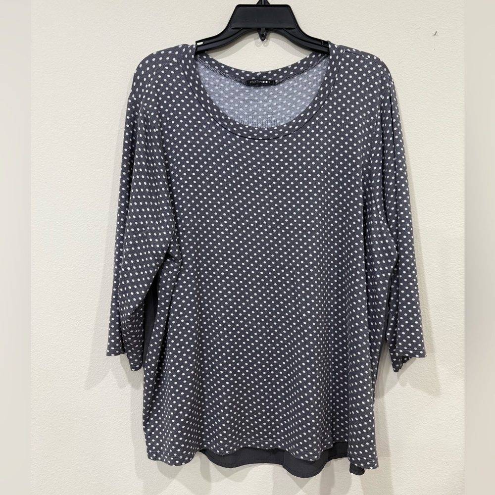 Papermoon Charcoal and White Polka Dot Top